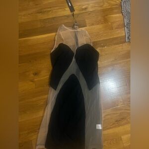 Fashion Nova Black and Sheer Backless Dress